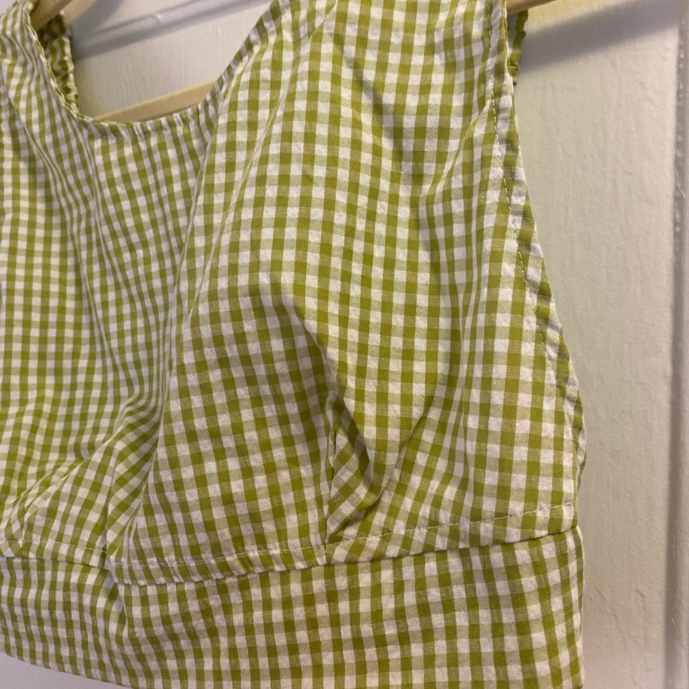 Light Green Gingham Top, Size XS, Like New, - Picture 8 of 12